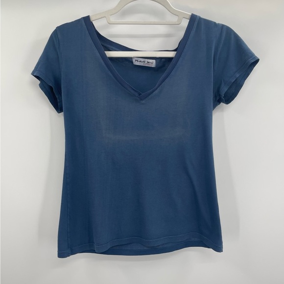 Women’s Anthropologie blue Michael stars suprima cotton v neck size xs - Picture 1 of 6